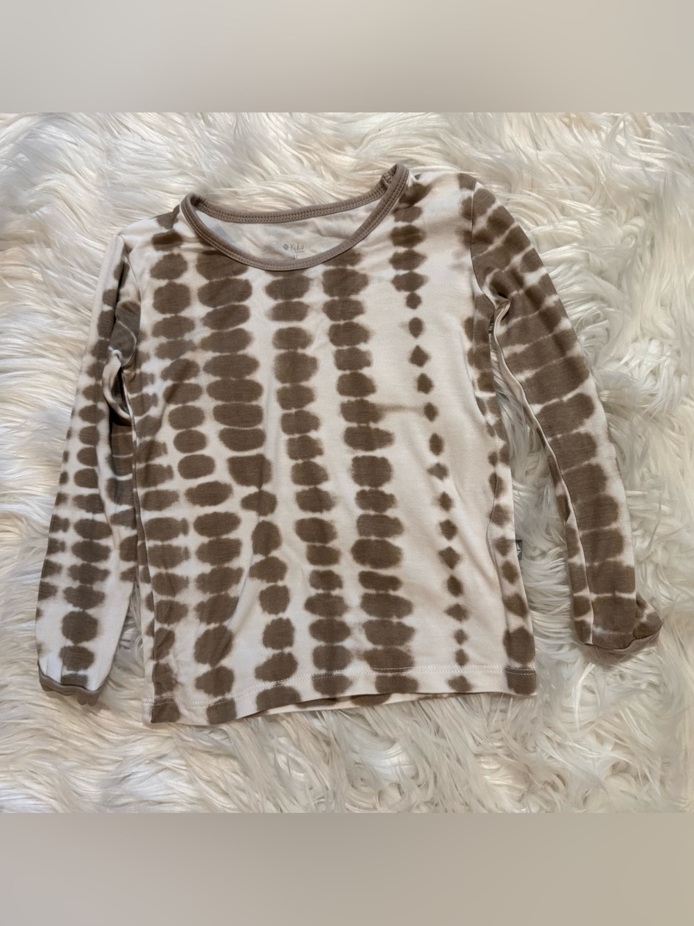 Kyte Baby Toddler Girls Size 3T Brown Bamboo Long Sleeve Pajama Top